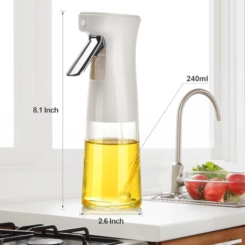 Alternative view of 240ml Yağ Zeytinyağı Püskürtücü, Airfryer Sprey Şişesi, Cam Yağ Spreyi, Hava Fritözü için Yağlık, Barbekü, Salata, Pişirme, Izgara Mutfak Aletleri, Yağdanlık (SARI)