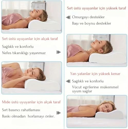 Alternative view of Ortopedik Visco Boyun Yastığı – Boyun Düzleşmesi İçin Destekleyici ve Ergonomik Tasarım | Lüks ve Konforlu Uyku Yastığ
