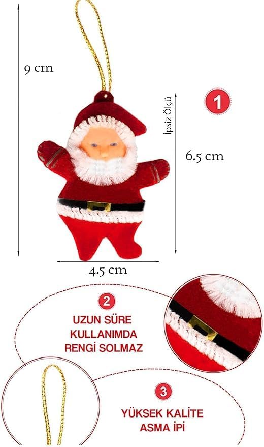 Alternative view of Yılbaşı Çam Ağacı Süsü Baba 6'lı 6,5cm