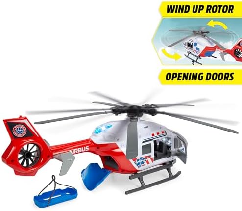 Alternative view of Dickie Toys, 203719035, Airbus H145 Oyuncağı, Işıklı & Sesli, Manuel Vinç, Pervane, Açılabilir Kapılar Ve Arka Kapak, Sedye, 1:24, 54 Cm