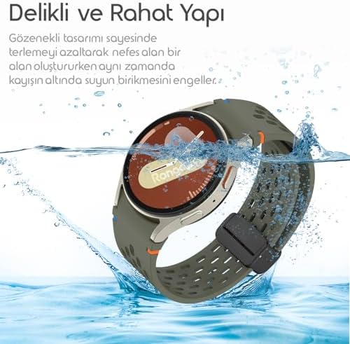 Alternative view of Yumuşak Dokulu Air Loop 20mm Kordon ile Uyumlu Galaxy 7/6/5/4 Serisi için Galaxy 7 Kordon (40mm/44mm) 6/4 (47/43/42mm) 5 Pro Uyumlu