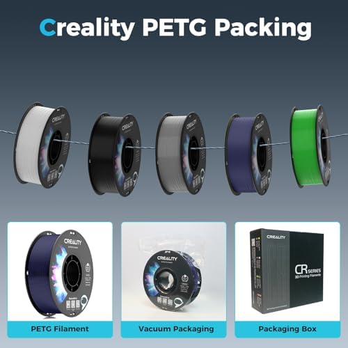 Alternative view of Creality PETG Filament 1,75 3D yazıcı filamenti: Mükemmel dayanıklılık, yüksek hassasiyet, ölçü hassasiyeti +/- 0,02 mm, 1 kg makara (2,2 lbs), çoğu FDM 3D yazıcı için uygun, şeffaf mavi