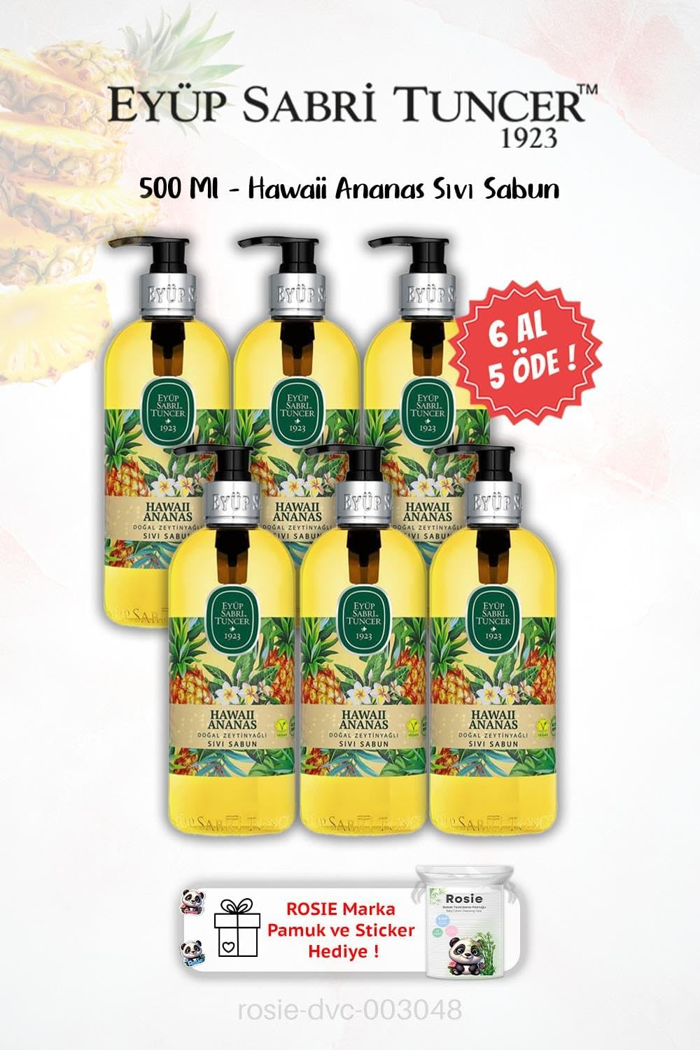 Alternative view of 6 AL 5 ÖDE Sıvı Sabun Hawaii Ananas 500 ML ve ROSIE Hediyeli