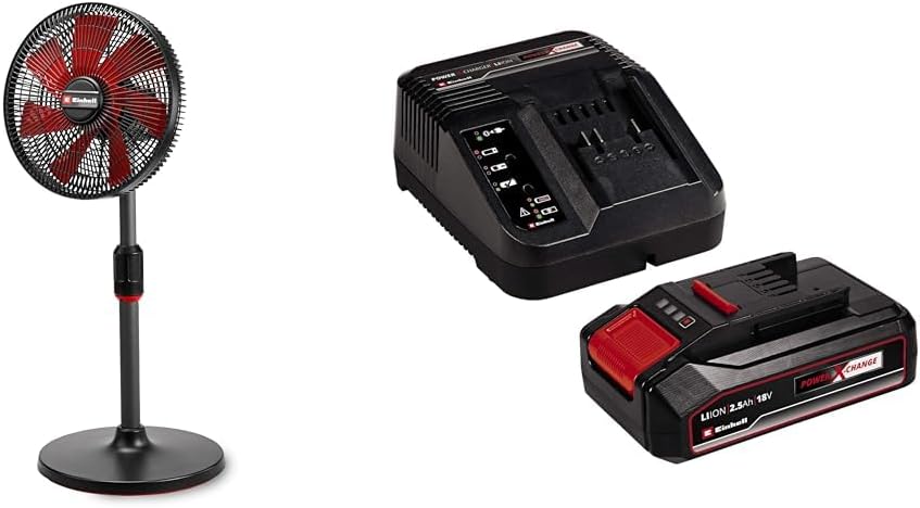 GE-CF 18/320 P Li - Solo, Akülü Vantilatör + 18V 2,5 Ah PXC Starter Kit, Akü & Şarj Cihazı