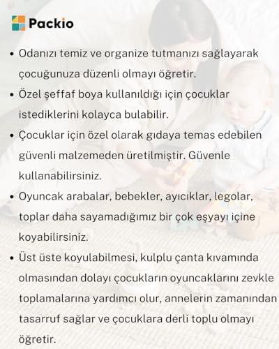 15 Litre 4'lü Oyuncak Düzenleme Kutusu - Renkli Çok Amaçlı İstiflenebilir Organizer