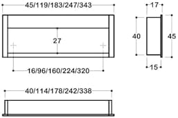 2163 Siyah Renk Gömme Kulp 224 Mm Renksiz Tek Ebat Ssy2163 0224 Bb-Bb