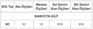 Alternative view of Manyetık Wc Tipi Kilit Parlak Krom Tek Ebat Lc100Lt01W Cr