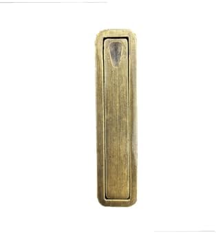 Zxx 980 Sürme Kapı Alından Çekilen Gömme Kulp 32 Mm Antik Sarı Renk 10 x 2.5 cm