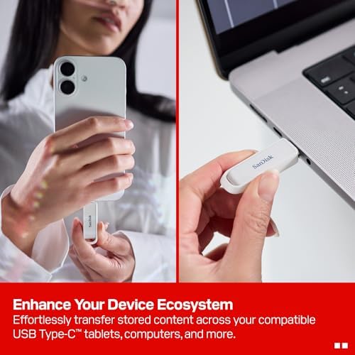 Alternative view of USB Tip-C ile 256GB Telefon Sürücüsü - 150MB/sn'ye kadar, USB 3.2 Gen 1, Type-C, iPad, Mac Cihazları için Sürücü, Arctic - SDIXS0N-256G-GN6NE