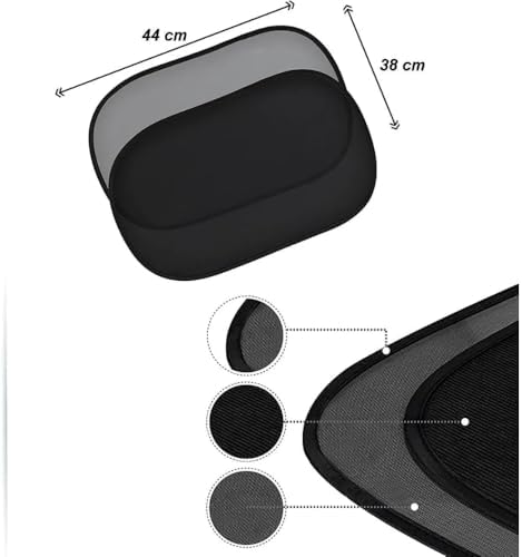Araç Oto Yan Cam Vantuzlu Güneşlik Perde Seti (2 Parça) - Oto Güneş Koruması, Sıcaklık Azaltıcı ve UV Işınlarına Karşı Koruyucu