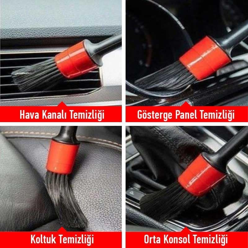 Alternative view of Detaylı Araç Temizleme Fırçası Seti, İç Ve Dış Temizlik İçin 5+1 Oto Detaylı Bakım Fırça Seti Klimanın tekerleklerin, motorların, iç mekanların Temizlik Seti 5 Farklı Boy ve +1 adet klima Fırça Seti