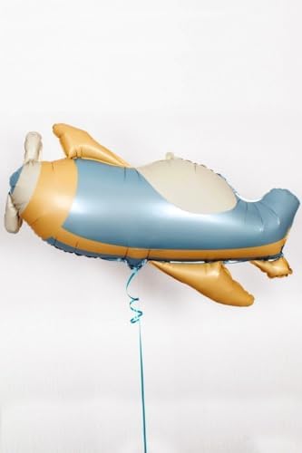 Retro Uçak Folyo Balon Mavi