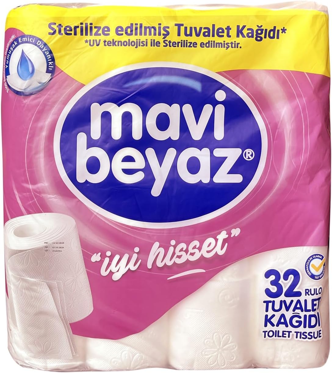 Alternative view of Mavi Beyaz Tuvalet Kağıdı, 32 Rulo, 2 Katlı, UV Sterilize