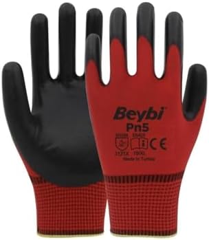 Beybi Pn3 Kırmızı Nitril Kaplı Örgü Polyester Iş Eldiveni