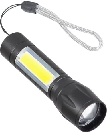 Alternative view of Mini LED El Feneri, Şarjlı, 5W, 200LM, 3 Mod Işık, Balıkçı Kamp Bekçi Feneri Şarjlı Odak Ayarlı Siyah Mini Led Fener