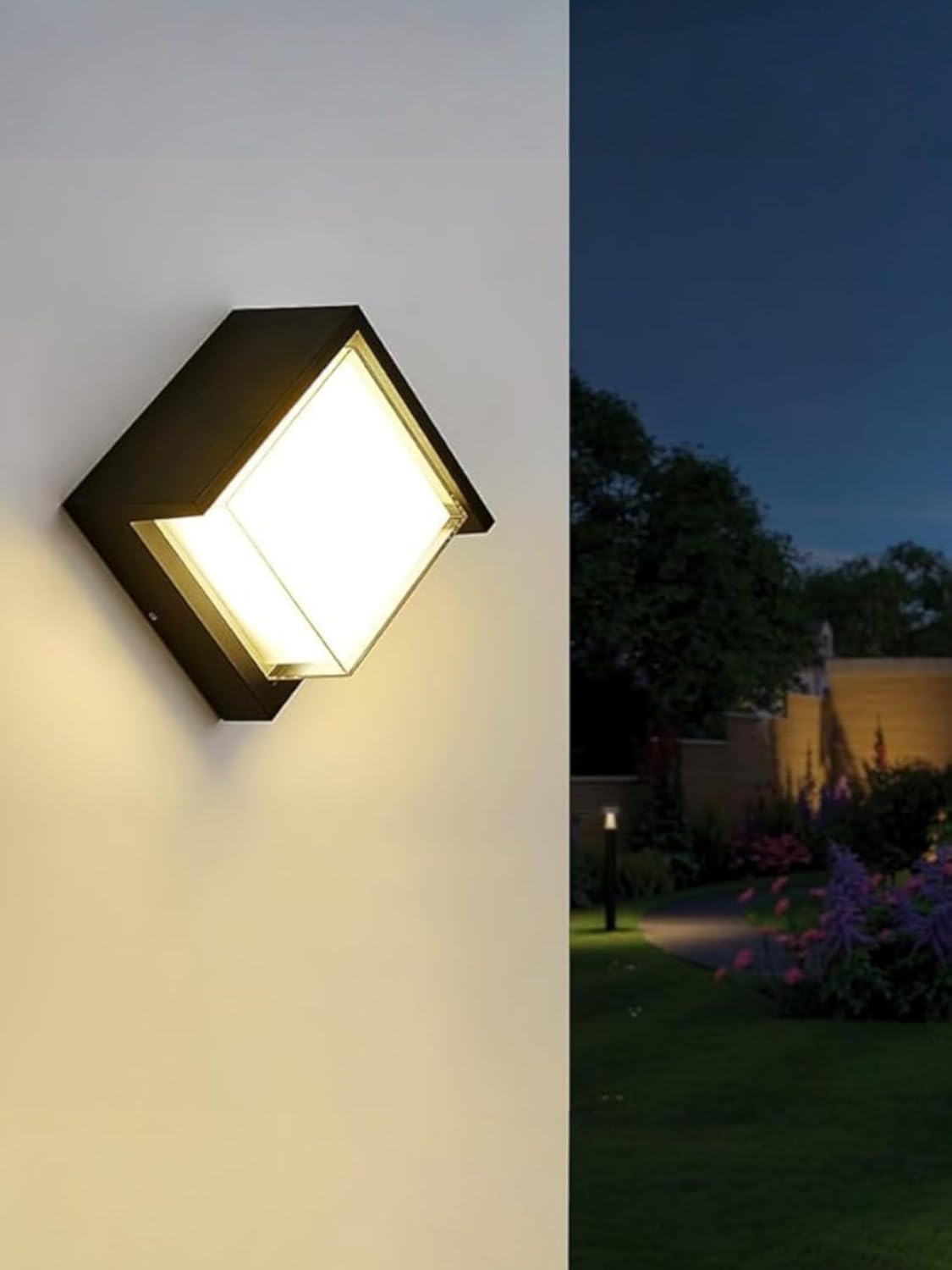 Modern LED Duvar Aplik, 15W, 1500 Lümen, 3200k, Gün Işığı, IP44, Siyah, Modern Tasarım Led Aplik İç ve Dış Mekan Duvar Lambası Dominik Gün Işığı Bahçe Duvar Apliği
