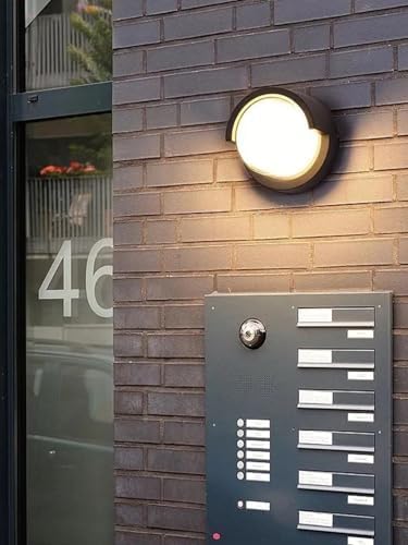 15w Modern Tasarım Led Aplik İç ve Dış Mekan Duvar Lambası Dominik 3200k Gün Işığı Bahçe Duvar Apliği (Yuvarlak)