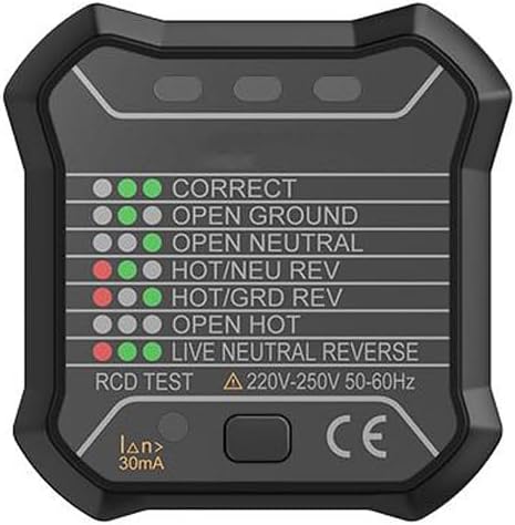 Alternative view of Soket Cihazı, Çıkış Kontrol Cihazı 250 V, Otomatik Nötr Canlı Topraklama Kablosu Devresi, AB Fiş Kesici Bulucu, Topraklama Hattı Kontrol, Gerilim Dedektörü