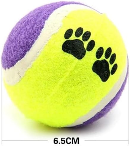 3lü Renkli Desenli Tenis Topu Kedi Köpek Oyuncağı