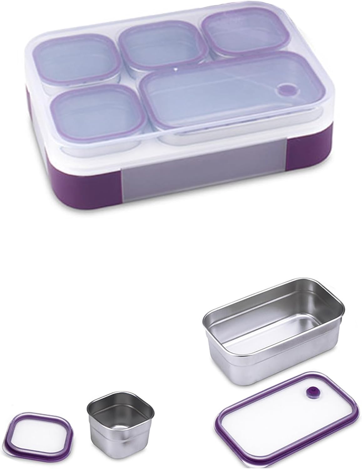 Lunch Box 1000 ML (Sızdırmaz,Karışmaz 5 Hazneli) Yeni Nesil Sefer Tası -FFLBOX40097