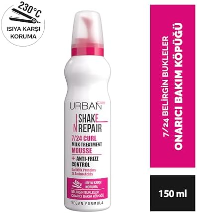 Care Shake N Repair 7/24 Kabaran ve Bukleli Saçlara Özel Saç Bakım Köpüğü, 150 Mililitre, Vegan
