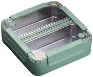 Alternative view of Bento 1100ml Lunchbox Tek Katlı 2 Bölmeli Paslanmaz Çelik Sefer Tası Yemek Kutusu (Yeşil)