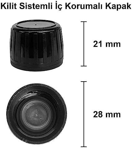 Alternative view of 30 ml Sızdırmaz Kapaklı Şeffaf Shot Şişesi 30 Cc Ginger Şat Beyaz Cam Şişe 50 Adet (Kilitli Plastik Siyah Kapak)