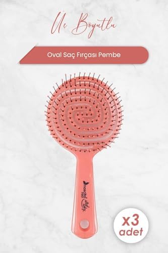 Alternative view of Üç Boyutlu Oval Saç Fırçası Pembe x 3 Adet