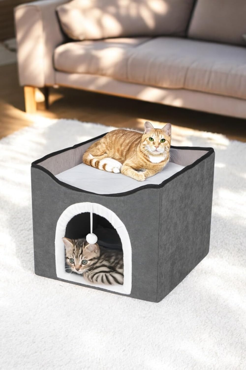 Sevimli Katlanır Taşınabilir Çok Fonksiyonlu Kapalı Kedi Evi Yatağı FÜME