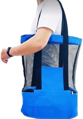 Yalıtımlı Termos Çanta, Omuz Askılı, İçecek Taşıma Soğutucu Çanta, Mavi