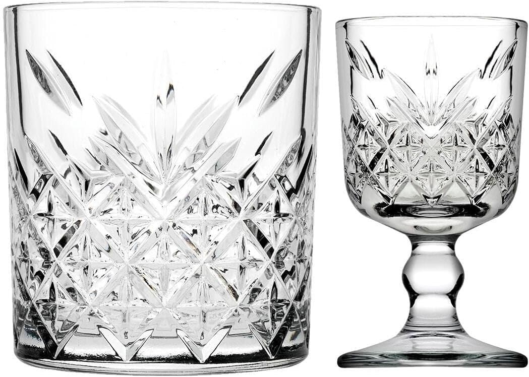 14 Parça Set - 8 Su/meşrubat Bardağı Ve 6 Ayaklı Kadeh Kahve Yanı Su/şerbet/likör Bardağı PB8X52790-6X51718