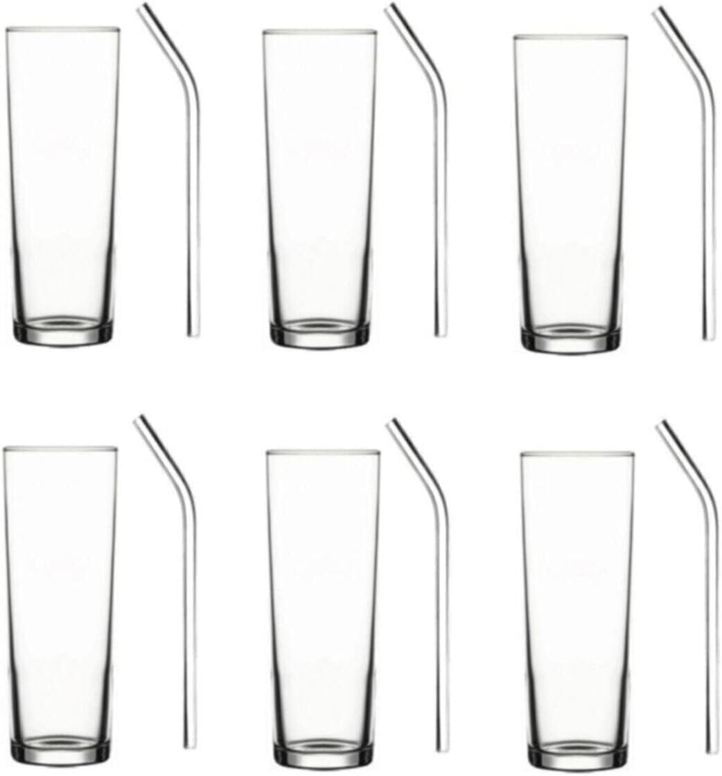 Vodka Bardağı Ve Eğimli Cam Pipet Seti. 6 Lı - 12 Parça TYB3CCCPS8VG0S5H83