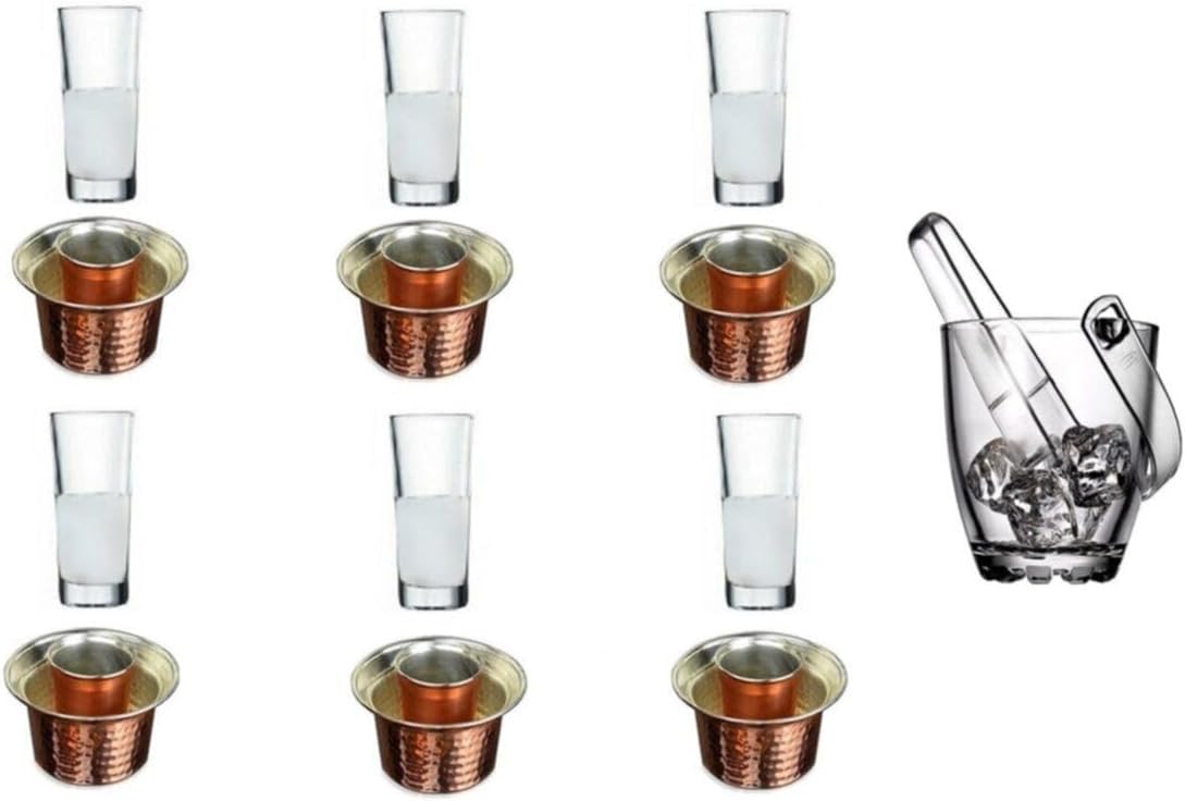 Alternative view of 14 Parça Bakır Ehlikeyf Ve Rakı Meşrubat Seti 8695412023884125