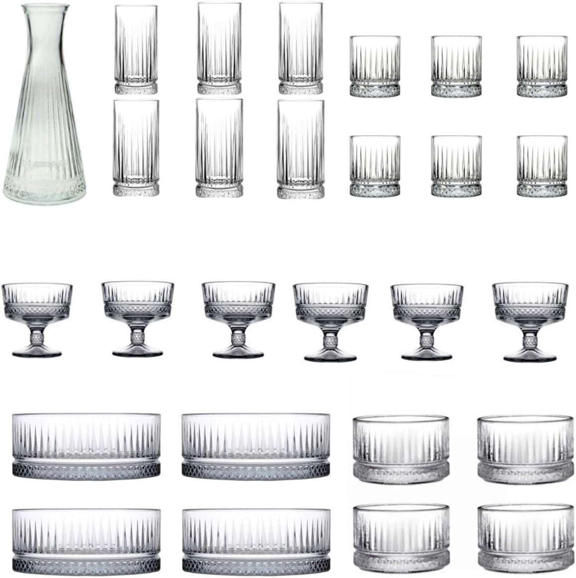 27 Parça Meşrubat, Su Bardağı, Çerezlik, Sosluk Seti ve Sürahi, Karaf ve Dondurmalık TYBJCW4NV48L8Q1432