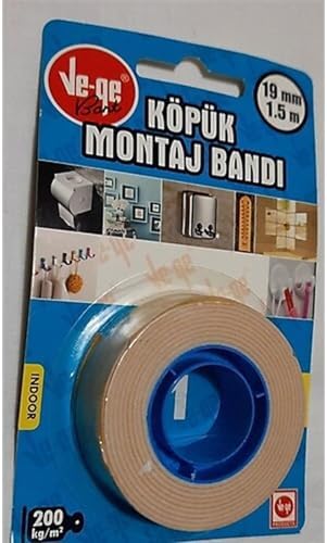 Çift Taraflı Köpük Montaj Bandı (İç Ortam) 19Mm X 1.5Mt