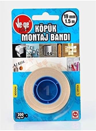 Alternative view of Çift Taraflı Köpük Montaj Bandı (İç Ortam) 19Mm X 1.5Mt