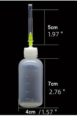 2 ADET 50 Ml Ölçekli Makine Yağı Yağlama Lehim Akı Sıvı Tutkal Alkol Şişesi Şırıngalı Damlalık Şişe (2)
