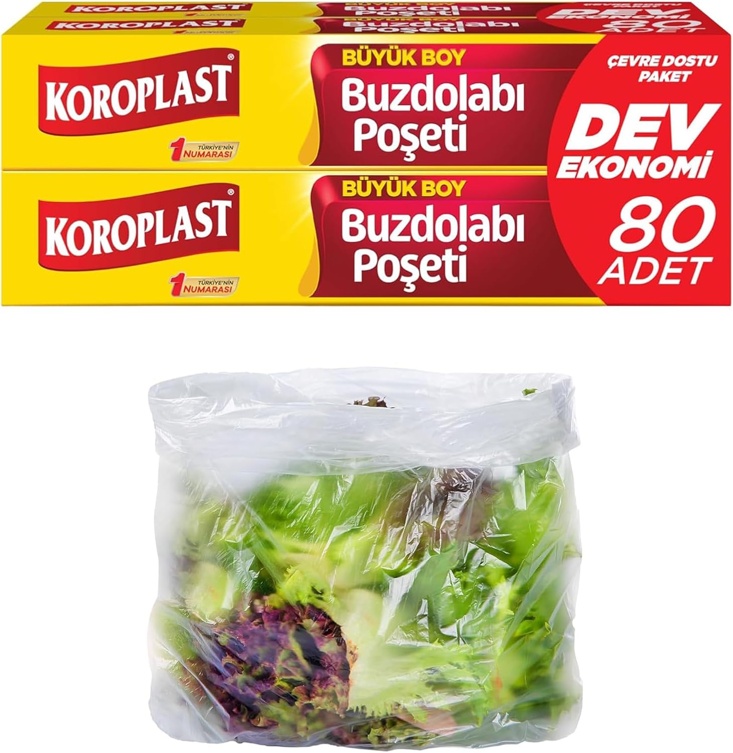 Alternative view of Büyük Boy Buzdolabı Poşeti Dev Ekonomi 80’li, Yeni Ekonomik Buzdolabı Poşeti Büyük Boy 30x42 cm, BPA İçermez, Sızdırmaz Saklama Torbası, Meyve, Sebze, Yemek, Et, Tavuk, Gıda Saklama Torbası