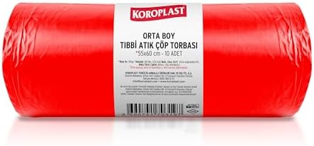 Alternative view of Büzgülü Tıbbi Atık Poşeti Orta Boy 55x60 cm, 10x10'lu Sızdırmaz Yırtılmaz Profesyonel Çöp Poşeti, Geri Dönüştürülebilir Kolay Bağlanır Tıbbi Atık Torbası, Hastane, Klinik Büzgülü Çöp Poşeti