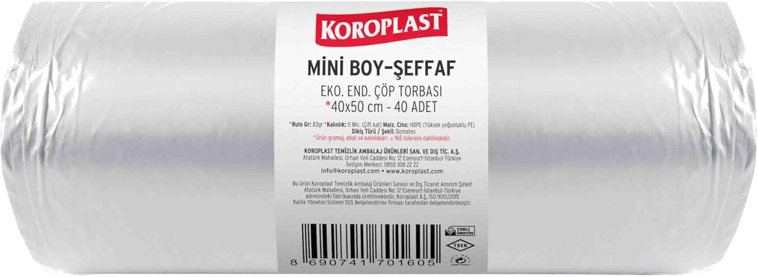 Alternative view of Ekonomik Endüstriyel Mini Şeffaf Çöp Torbası 40’lı 40x50 cm, Yırtılmaya Dayanıklı & Sızdırmaz Küçük Boy Çöp Poşeti, Çift Katlı, Geri Dönüştürülebilir, Mutfak, Ofis, Ev Atıkları İçin
