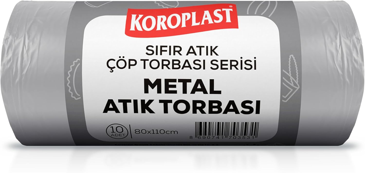 Alternative view of Metal Atıklar Çöp Torbası 10'lu 80×110 cm, Yırtılmaz, Yüksek Kapasite, Çift Katlı, Geri Dönüştürülebilir Çöp Poşeti, fabrika, atölye, inşaat şantiyesi, kafe, restoran, ev, okul, kamu, site