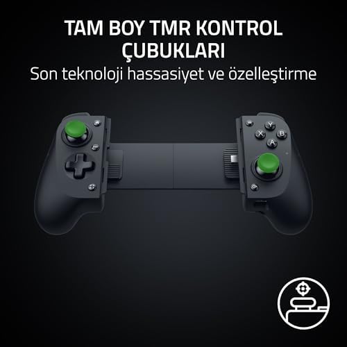 Kishi V3 - ve akıllı telefonlar için tam boyutlu mobil kontrol cihazı - USB-C Tak ve Çalıştır - Kayma önleyici analog çubuklar - 12 düğme - Sensa HD Haptics - Siyah