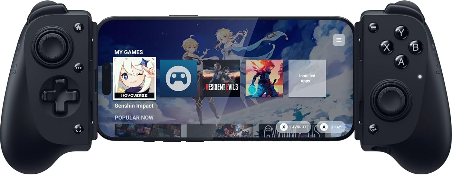 Alternative view of Kishi V3 - ve akıllı telefonlar için tam boyutlu mobil kontrol cihazı - USB-C Tak ve Çalıştır - Kayma önleyici analog çubuklar - 12 düğme - Sensa HD Haptics - Siyah