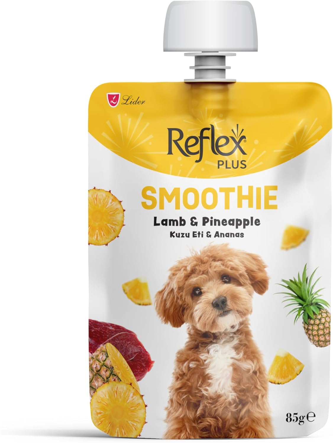 Reflex Plus Smoothie Kuzu Etli ve Ananaslı Yetişkin Köpek Sıvı Ödül Maması 85 gr