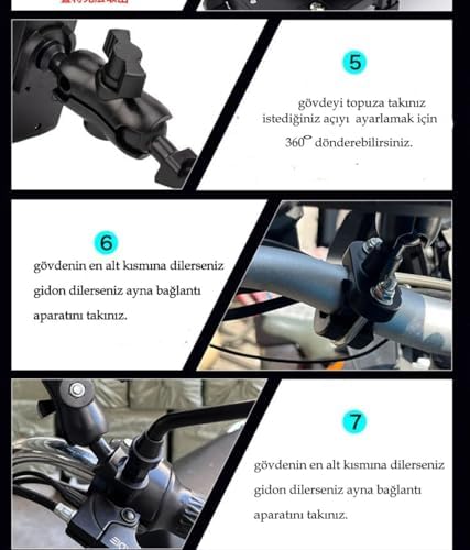 Bisiklet Motosiklet ve Scooter için Gidon Uyumlu Telefon Tutucu Orjinal Malzeme Yüksek Kalite Güneşlik Tasarımlı Modellere Uyumlu Kolay Kurulum MT-E