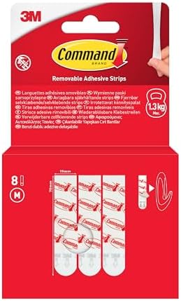 Çıkarılabilir yapışkan şeritler 17021-8-EU, orta, 8 şerit