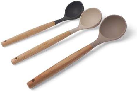 Alternative view of Bambu Saplı Silikon Kepçe, Bambu Uzun Silikon Çorba ve Sos Kepçesi 27cm 3 Renk Seçenekli (SİYAH)