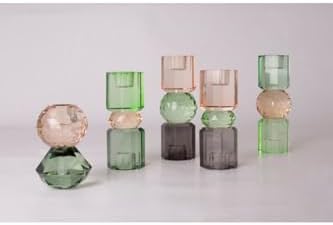 Alternative view of Kristal Mum Tutucu, Şeftali, Yeşil, Füme, 16,5X6 Cm Çok Renkli Tek Ebat Ej Cb301.964.77