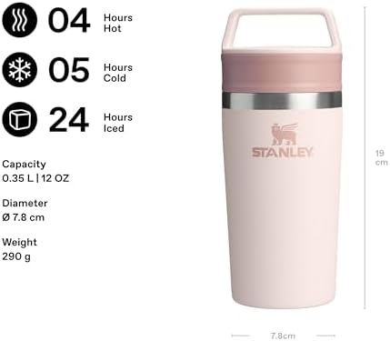 Cafe To-Go Travel Mug Termos Bardak, Pembe Kuvars (Rose Quartz), 0.35 Litre