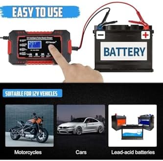 Alternative view of Kapvoe Rj Tianye 12V 6A Araba Motosiklet Kurşun Asit Akü Şarj Cihazı Auto Islak Kuru Jel Onarım Led Ekran